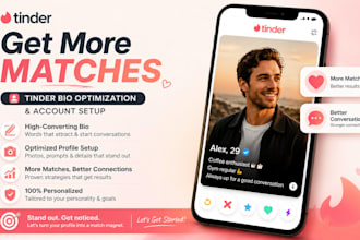fully setup and optimize tinder profile and bio writing