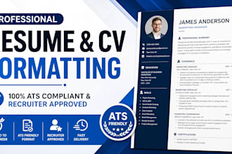 fix and format resume or cvs document to ensure its ats compliant
