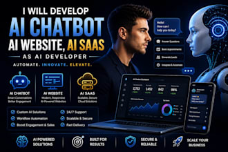 develop ai chatbot, ai website, ai saas as ai developer