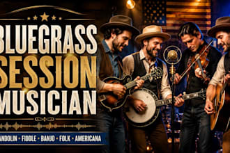 record mandolin, fiddle, banjo, bluegrass, folk, and celtic string tracks