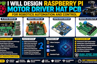 design raspberry pi motor driver hat pcb for robotics automation and control