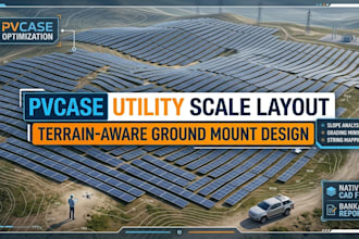 draft pvcase utility scale solar layout design terrain aware ground mount layout
