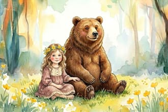 erstelle handgezeichnete aquarell illustrationen für  erstelle cartoon