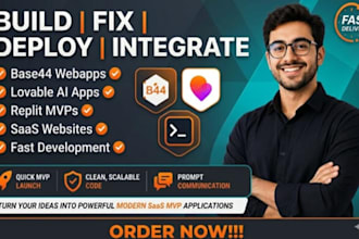 build,fix,deploy base44 webapp, lovabele ai app, replit ai app, mvp saas website