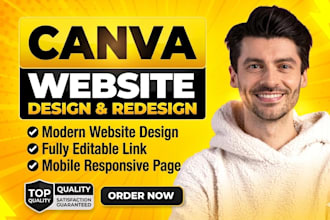 design canva website ugc portfolio, canva landing page, canva website redesign
