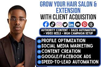 grow hair extension beauty spa hair salon social media to attract local clients