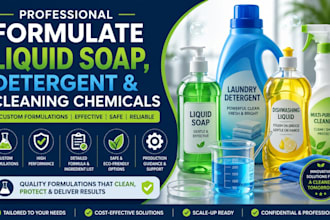 formulate liquid soap, detergent, and cleaning chemicals