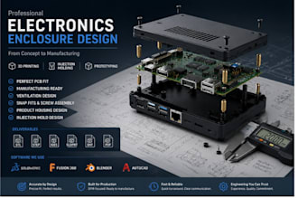 design 3d pcb enclosure electronics casing product housing 3d print stl cad