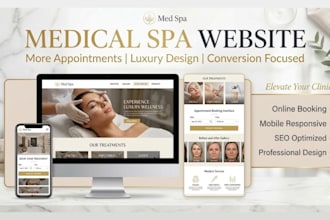 build medical spa website, skin care website beauty website and med spa website