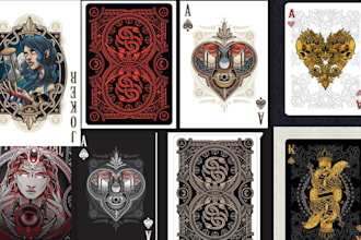 custom playing card game design full playing card deck card back design card box