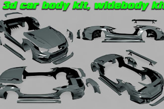 3d car model body kit custom car parts rc widebody kit automotive cad 3d print