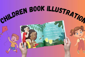 illustrate amazing children book illustrations for kids storybook