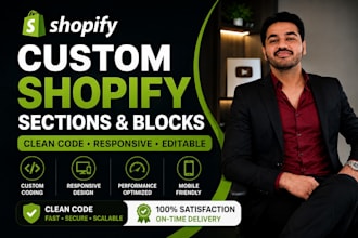 create custom shopify sections blocks and theme customization