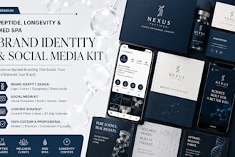 build your peptide, longevity, or med spa brand identity and social media kit