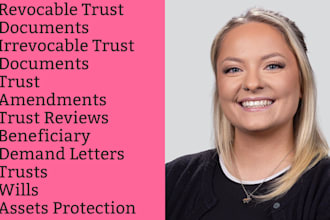 be your probate lawyer and help with irrevocable and revocable trusts, in USA