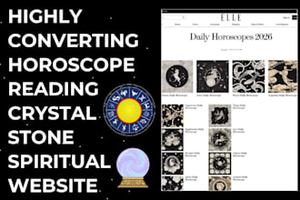 design horoscope oracle card crystal stone spiritual website