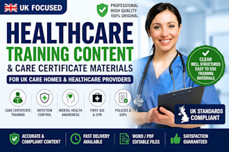 write healthcare compliance documents and care policies UK