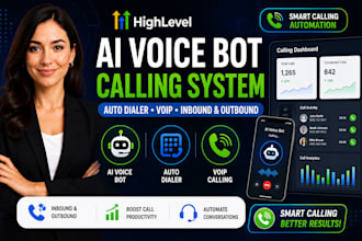build ai voice bot, auto dialer and voip inbound outbound calling system