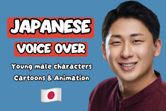 record a male japanese voice over for animations and cartoons