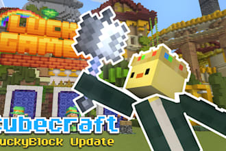 create a fantastic minecraft thumbnail, artwork, banner