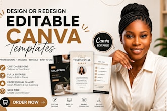 design or redesign editable canva templates
