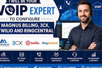 be your voip expert to configure magnus billing, 3cx, twilio pbx and ringcentral