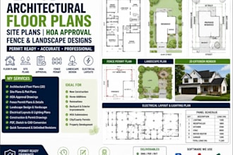 create architectural floor plans site plans hoa approval fence and landscape