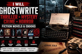 ghostwrite thriller, mystery, crime and horror fiction novels