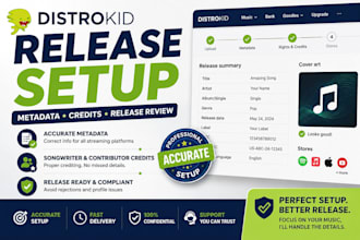 set up your distrokid release with accurate metadata and credits