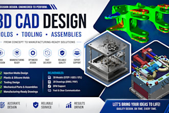 design manufacturing ready 3d cad molds, tooling, and mechanical assemblies