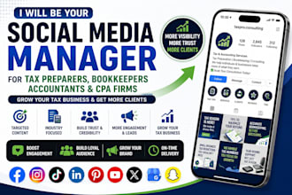 manage social media for corporate tax income tax tax preparer bookkeeping leads