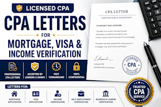 provide licensed CPA letters for mortgage, visa, and income verification