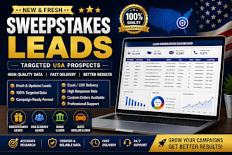 give first hit newly sweepstak leads, usa elderly leads, bank leads, auto dailer