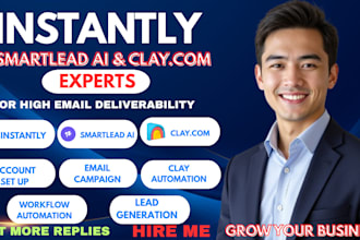 setup and manage instantly ai smartlead, clay automation, clay com, cold email