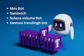 create solana volume bot, mev, sniper, arbitrage pump on sol, eth