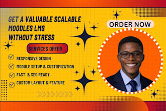 install setup and customize moodle lms elearning website and online course