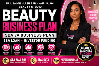 write nail salon lash bar beauty studio and hair salon 7a business plan sba loan