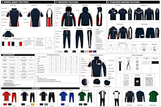 design sportwear tech pack for jersey, tracksuit and team wear