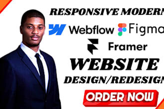 design redesign and develop modern responsive webflow website and framer site