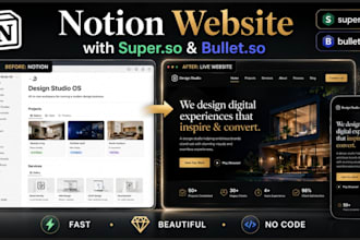 build and customize a professional notion website using super so or bullet so