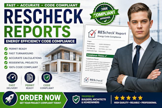 create rescheck reports for energy efficiency code compliance