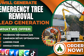 emergency tree removal leads, storm damage leads,  video ads facebook ads