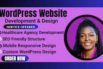design wordpress website, website development for independent living, healthcare