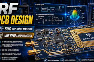 design 50 ohm rf pcb design uhf rfid pcb with antenna, rf and impedance matching