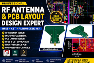 design rf antenna, microwave antenna and pcb layout using hfss and cst