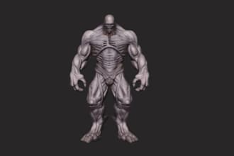 do 3d medical anatomy sculpture 3d action figure model 3d character modelling