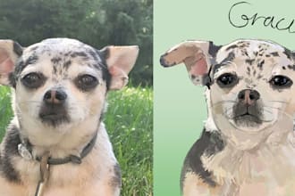 digitally paint a pet portrait