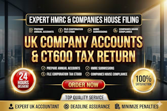 prepare and file UK company accounts and corporation tax return ct600