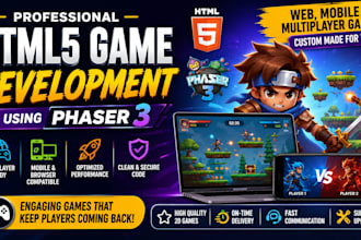 develop multiplayer HTML5 browser and mobile game using phaser 3