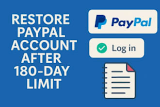 restore and appeal your temporary and permanently limited paypal and fix issues